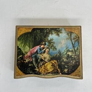 Vintage FRANCOIS BOUCHER Wooden Jewelry Box Made in Japan
